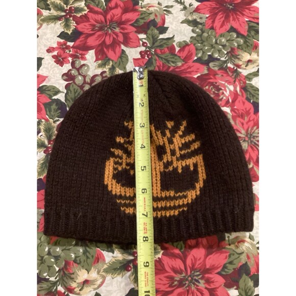 Timberland Ragg Wool Vintage Beanie Skull Cap Winter Stocking Cap Brown OSFA - Picture 9 of 10